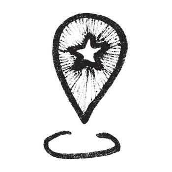 pointer traveling Hand drawn map pin Map marker pointer sign GPS and mapping tools Location pin symbol Pinpoint clipart in doodle style Single element for web, design vector