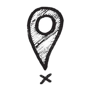 pointer geography Hand drawn map pin Map marker pointer sign GPS and mapping tools Location pin symbol Pinpoint clipart in doodle style Single element for web, design vector