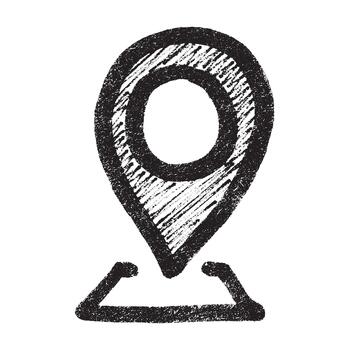 Hand drawn map pin Map marker pointer sign GPS and mapping tools Location pin symbol Pinpoint clipart in doodle style Single element for web, design pointer travel vector