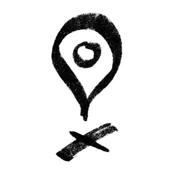 pointer geolocation Hand drawn map pin Map marker pointer sign GPS and mapping tools Location pin symbol Pinpoint clipart in doodle style Single element for web, design vector