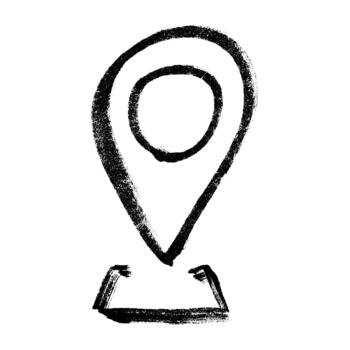 pointer place Hand drawn map pin Map marker pointer sign GPS and mapping tools Location pin symbol Pinpoint clipart in doodle style Single element for web, design vector