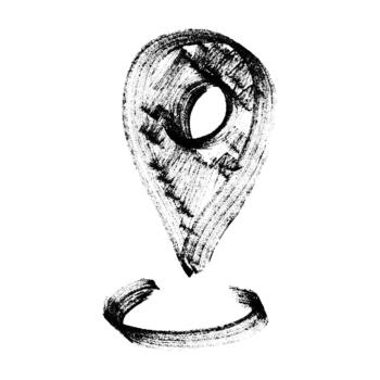 pointer destination Hand drawn map pin Map marker pointer sign GPS and mapping tools Location pin symbol Pinpoint clipart in doodle style Single element for web, design vector