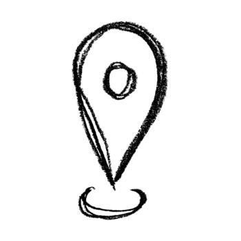 pointer travel Hand drawn map pin Map marker pointer sign GPS and mapping tools Location pin symbol Pinpoint clipart in doodle style Single element for web, design vector