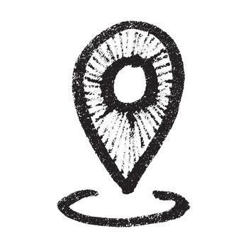 pointer target Hand drawn map pin Map marker pointer sign GPS and mapping tools Location pin symbol Pinpoint clipart in doodle style Single element for web, design vector