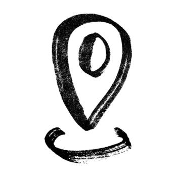 pointer journey Hand drawn map pin Map marker pointer sign GPS and mapping tools Location pin symbol Pinpoint clipart in doodle style Single element for web, design vector