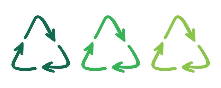 motion waste Hand drawn recycle arrow icon Recycling resources symbol Reuse of materials, zero waste, green environment, saving the planet vector