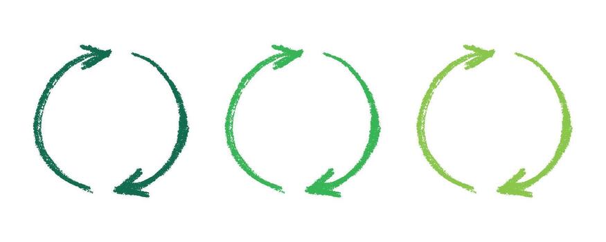 pictogram isolated Hand drawn recycle arrow icon Recycling resources symbol Reuse of materials, zero waste, green environment, saving the planet vector