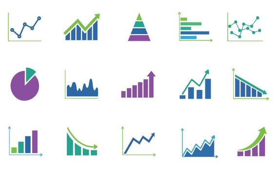 Data Visualization Charts and Graphs Collection vector
