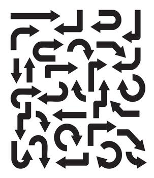 Diverse Collection of Black Arrows for Direction and Navigation vector