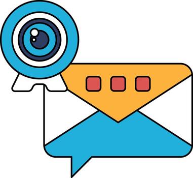 A camera is on top of a piece of paper with a message written in a box vector