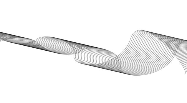 Blend Wavy Curved Lines Abstract Black Design Background Illustration vector