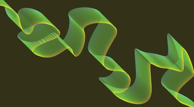 Wavy Blend Curved Lines Design Background Green Gradient Abstract Illustration vector