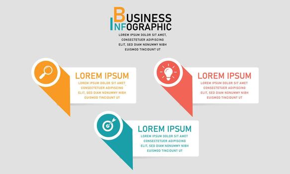 Business Infographic Template, Presentation Layout with 3 Options, Modern Chart, Diagram or Workflow Design for SEO Marketing vector