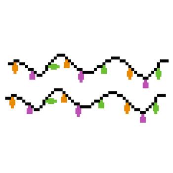 Pixel Wavy Light Strings vector