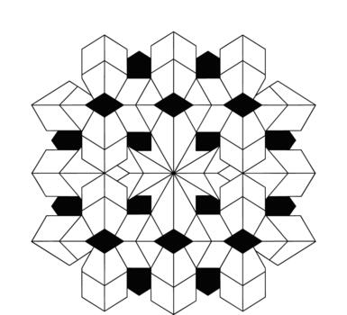 Black and white geometric pattern with interlocking shapes vector