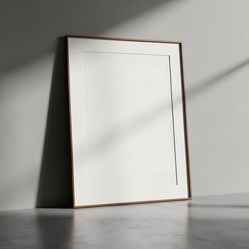 Blank Art Mockup With Angular Shadow Effect On Frame photo