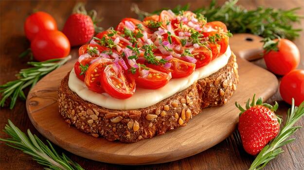 A simple sandwich of cheese and tomato proves that fresh ingredients can make the simplest meals delicious and fun simple goodness photo