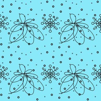 sin costura modelo. línea Arte de resumen Navidad arboles con adornos vector