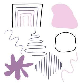 4Spots, lines, dots. A set of minimalist, trendy, hand-drawn abstract elements for your design. vector