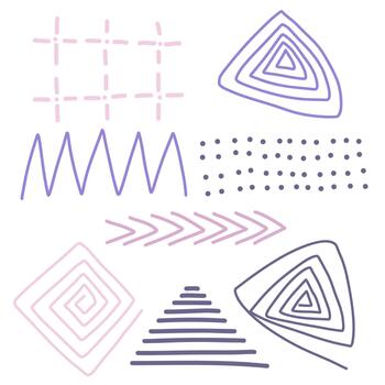 5Spots, lines, dots. A set of minimalist, trendy, hand-drawn abstract elements for your design. vector