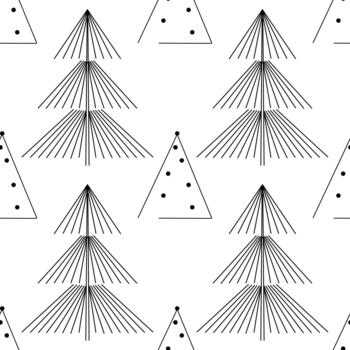 sin costura modelo. línea Arte de resumen Navidad arboles con adornos para tu diseño.3 vector