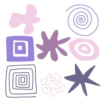 6Spots, lines, dots. A set of minimalist, trendy, hand-drawn abstract elements for your design. vector