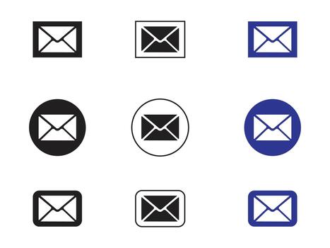 Email icon solid and outline illustration, pictogram isolated on white design element. Envelope icon stroke icon simple black style. vector