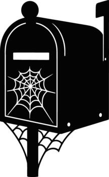 Spooky Mailbox with Cobweb - Halloween Graphic vector