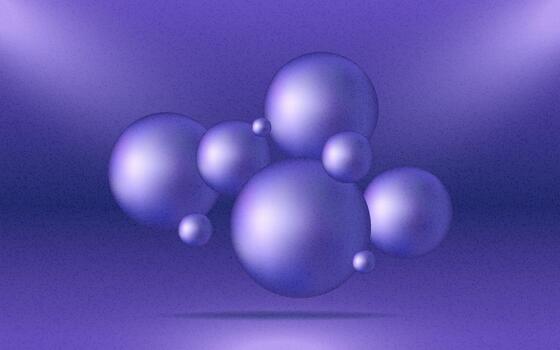 Luxury purple pearl floating on violet background with soft texture and glow. vector