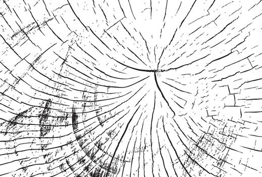 cruzar sección árbol maletero ilustración con detallado grieta modelo vector