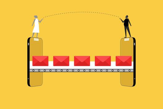 File transfer and data sharing. Moving and copying a digital document from one folder to another. Information exchange, documentation, and archive . vector