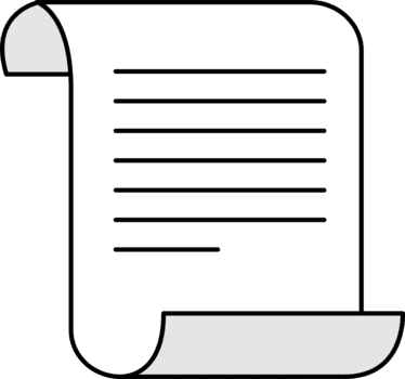 Simple Outline Style Paper Document with Text Lines Icon Element png