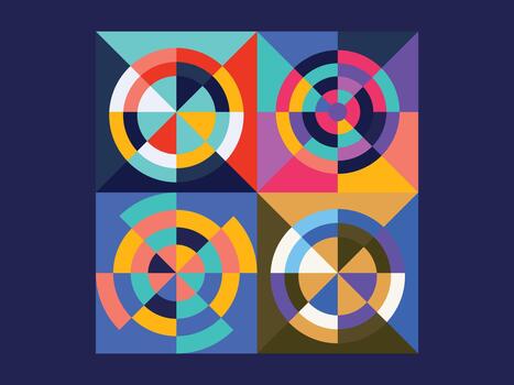 abstract colorful futuristic glitch rectangle flat design vector