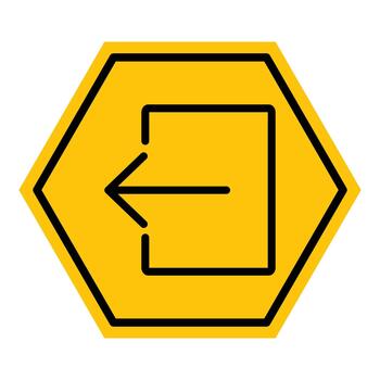 resumen amarillo y negro hexágono web iniciar sesión línea plano icono diseño vector