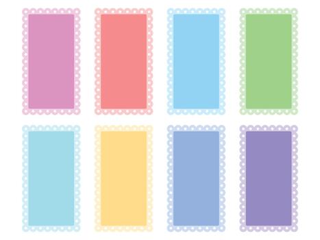 conjunto de dibujos animados vistoso guisado al gratén marco con burbuja rectángulo forma vector