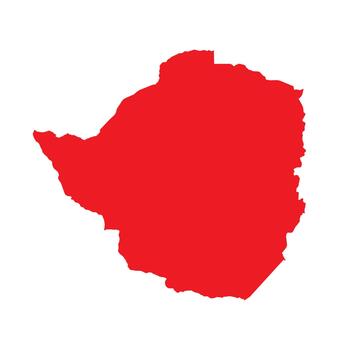 Abstract Red Zimbabwe Simple Map vector