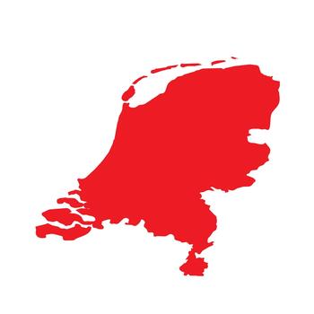 Abstract Red Netherlands Simple Map vector