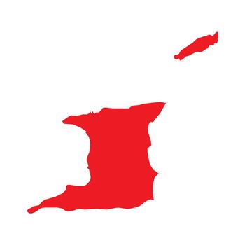 Abstract Red Trinidad and Tobago Simple Map vector
