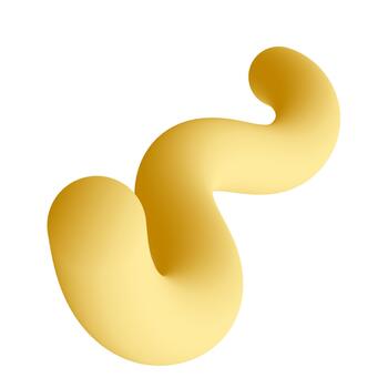 Smooth Golden Gradient Abstract 3D Curved Tube Element vector