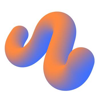 Abstract 3D Fluid Shape Gradient Element Isolated on White vector