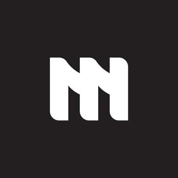 letra Minnesota sencillo vinculado curva geométrico raya logo vector