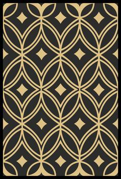 a black and gold geometric pattern on a black background. Playful Abstract Pattern Design vector