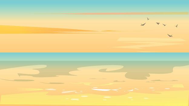 Two different views of the beach and sky vector