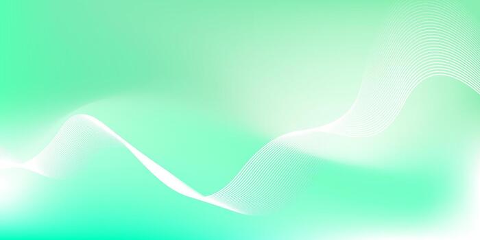 Abstract green and white gradieng wt background with glowing wavy line. vector