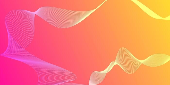 Dynamic abstract background with Modern pink orange gradient wave lines. vector