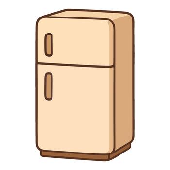 Minimal Refrigerator Icon in Warm Soft Style vector