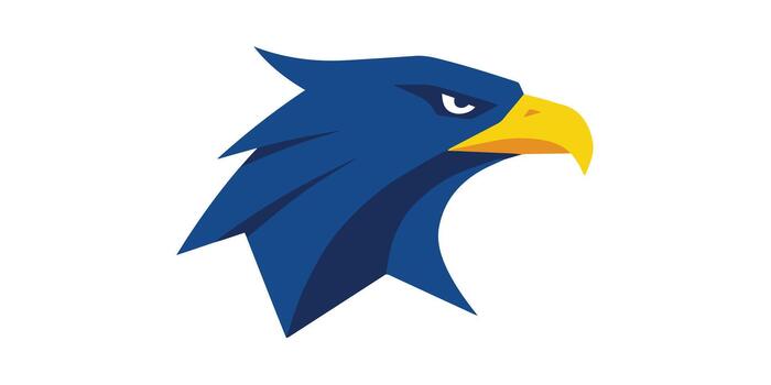 A striking eagle logo designed with sharp geometric shapes, clean bold lines, and strong contrasting colors vector