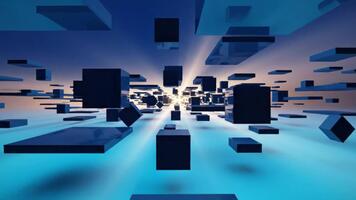 steg in i en vibrerande digital värld med elegant, flytande geometrisk former, perfekt för en tech börja eller nästa generation innovation begrepp video