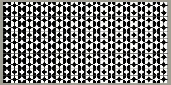 negro y blanco circulo cuadrícula crea un negrita óptico espejismo con rítmico visual tensión vector