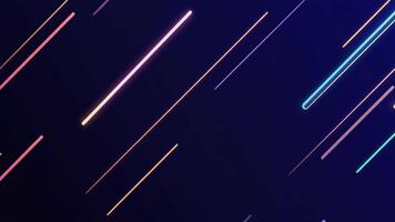 dinámica resumen antecedentes presentando luminoso diagonal rayas de vibrante rosa, púrpura, y naranja luz, creando un moderno y energético tecnológico movimiento efecto para digital diseño video